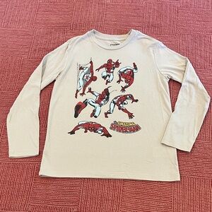 Marvel boys size large 10-12 years Beige Spiderman long sleeve t-Shirt